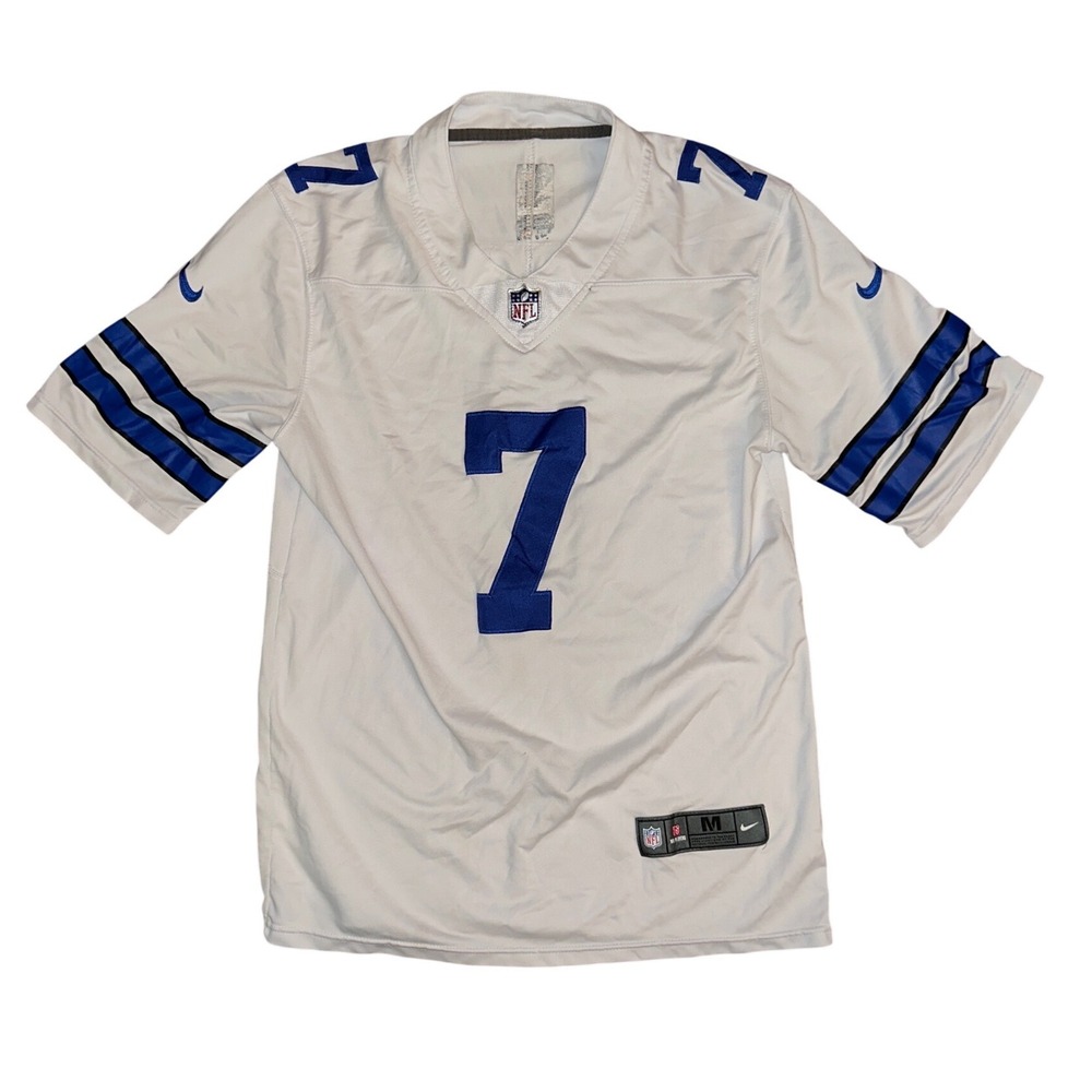 Nike NFL Dallas Cowboys Trevon Diggs 7 Jersey Mens Medium White Blue Football